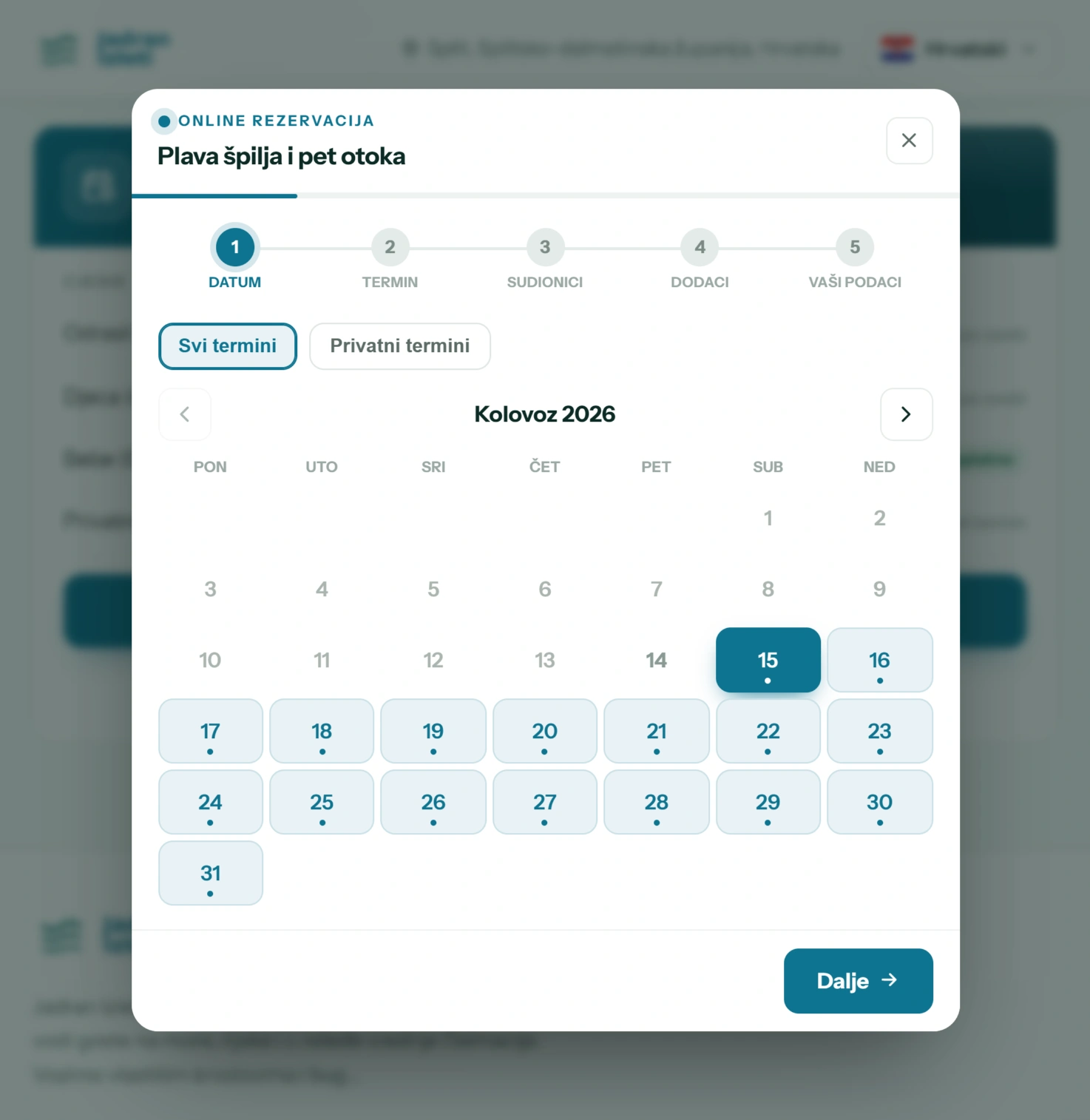 Online rezervacije – izlog i widget (1/8)