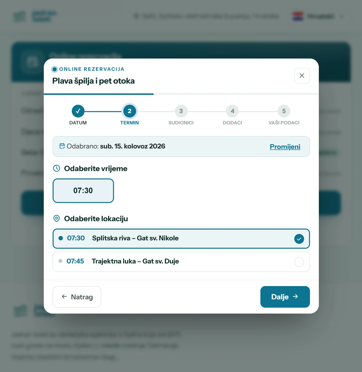 Online rezervacije – izlog i widget (2/8)
