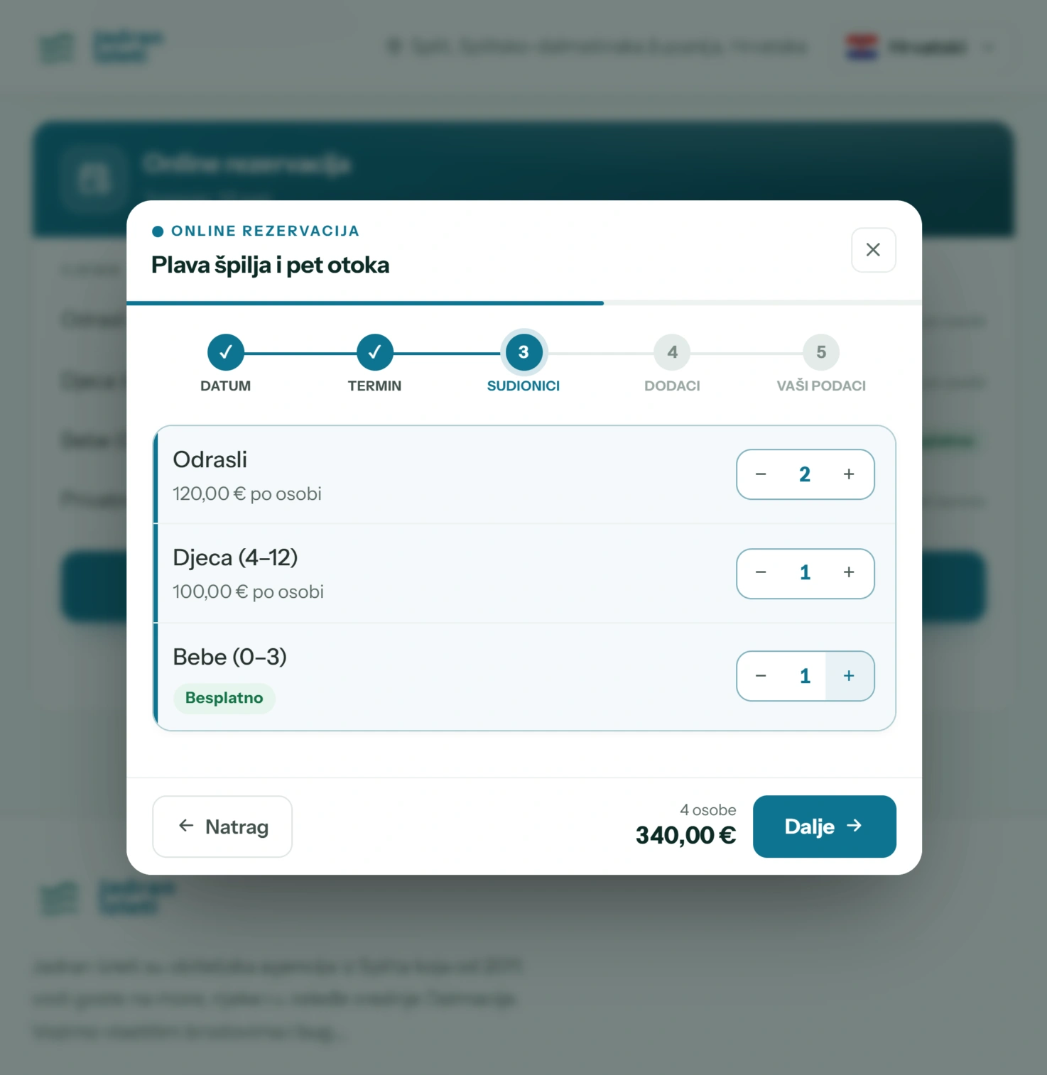 Online rezervacije – izlog i widget (3/8)