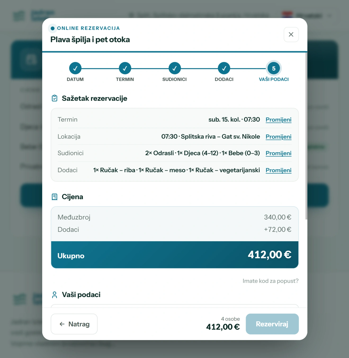 Online rezervacije – izlog i widget (5/8)