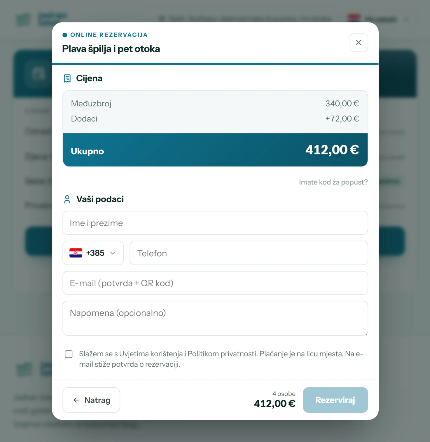 Online rezervacije – izlog i widget (6/8)